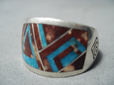 Ray Tracey Vintage Navajo Turquoise Sterling Silver Ring Native American Old-Nativo Arts