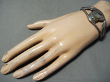 Incredible Detail Vintage Native American Navajo Eagle Turquoise Sterling Silver Bracelet-Nativo Arts