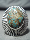 Amazing Navajo Native American 8 Turquoise Sterling Silver Ring-Nativo Arts