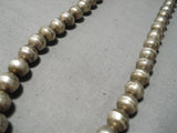 Tremendous Vintage Navajo Sterling Silver Necklace Native American Old-Nativo Arts