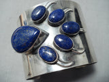 Xxl Wide Vintage Native American Navajo Midnight Lapis Sterling Silver Bracelet-Nativo Arts