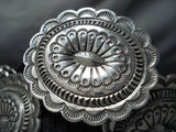 Hand Wrought Sterling Silver Vintage Native American Navajo Signed Concho Belt Old-Nativo Arts