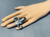 Phenomenal San Felipe Sterling Silver Skull Ring-Nativo Arts