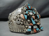 Opulent Ben Begaye Kachina Turquoise Sterling Silver Native American Navajo Bracelet Cuff-Nativo Arts
