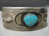 Incredible Vintage Native American Navajo Carico Lake Turquoise Sterling Silver Bracelet Old-Nativo Arts