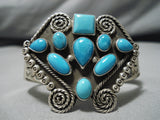 Native American Amazing Rare Jemez Turquoise Sterling Silver Star Bracelet-Nativo Arts
