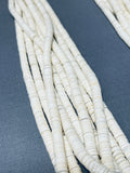 Authentic Santo Domingo White Shell Heishi Hand Woven Native American Necklace-Nativo Arts