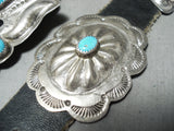 Tremendous Vintage Native American Navajo Blue Gem Turquoise Sterling Silver Concho Belt-Nativo Arts