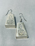 Awesome Vintage Native American Navajo Sterling Silver Cowbell Pendant Earrings-Nativo Arts