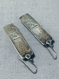 Sammy Smith Vintage Native American Navajo Turquoise Kachina Sterling Silver Earrings-Nativo Arts