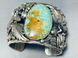Native American Omg 215 Gram San Felipe Lizard Turquoise Sterling Silver Bracelet-Nativo Arts