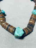 Native American Marvelous Vintage Santo Domingo Kingman Turquoise & Shell Necklace-Nativo Arts