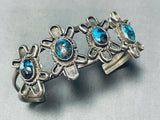 Jaw Dropping Old Bisbee Turquoise Vintage Native American Navajo Sterling Silver Bracelet-Nativo Arts