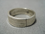 Important Inlay Artist Vintage Native American Navajo Turquoise Sterling Silver Ring Old-Nativo Arts