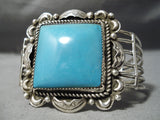 Magnificient Vintage Native American Navajo Old Kingman Turquoise Sterling Silver Bracelet-Nativo Arts