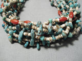 Important Navajo Rye Whitegoat Turquoise Coral Heishi Native American Necklace-Nativo Arts