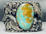Native American Omg 215 Gram San Felipe Lizard Turquoise Sterling Silver Bracelet-Nativo Arts