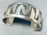 Fantastic Vintage Native American Hopi Sterling Silver Bracelet Signed-Nativo Arts