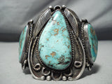 Museum Ideal Vintage Native American Navajo Turquoise Sterling Silver Bracelet Old-Nativo Arts