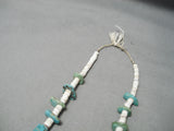 Early 1900's Vintage Navajo Hachita Turquoise Native American Necklace Old-Nativo Arts