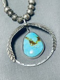 Exceptional Vintage Native American Navajo Royston Turquoise Sterling Silver Necklace-Nativo Arts