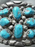 200 Gram Vintage Native American Chunky Turquoise Sterling Silver Bracelet Old-Nativo Arts