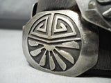 Intricate Vintage Hopi Native American Navajo Sterling Silver Geomtric Concho Belt Old-Nativo Arts