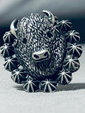 Unbelievable Native American Navajo Sterling Silver Buffalo Ring-Nativo Arts