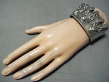 Huge Vintage Storyteller Sterling Silver Bracelet Cuff-Nativo Arts