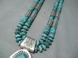 Native American Important Tony Aguilar Santo Domingo Turquoise Sterling Silver Necklace-Nativo Arts