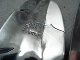 Spectacular Navajo Sterling Silver Feather Earrings Native American-Nativo Arts