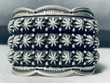 137 Grams Heavy Sturdy Native American Navajo Platero Sterling Silver Bracelet Cuff-Nativo Arts