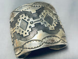 Get Your Exercise In 108 Grams Heavy Vintage Native American Navajo Sterling Silver Bracelet-Nativo Arts