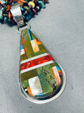 Native American One Of The Most Unique Vintage Santo Domingo Turquoise Sterling Silver Necklace-Nativo Arts
