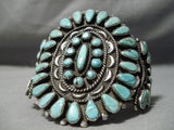 One Of The Best Vintage Native American Navajo Caerico Lake Turquoise Sterling Silver Bracelet-Nativo Arts