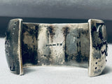 Kokopelli Side Vintage Native American Navajo Green Turquoise Sterling Silver Bracelet-Nativo Arts