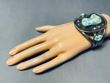 Important Cripple Creek Turquoise Vintage Native American Navajo Sterling Silver Bracelet-Nativo Arts