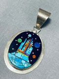 Sacred Shiprock Native American Navajo Turquoise Sterling Silver Pendant-Nativo Arts