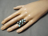 Intrciate! Vintage Zuni Native American Kachina Turquoise Dancer Ring-Nativo Arts