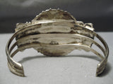 Authentic Vintage Native American Navajo Coral Cluster Sterling Silver Bracelet Old-Nativo Arts