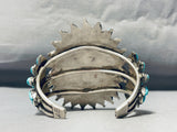 Museum Quality Vintage Native American Navajo Outside Signed Turquoise Sterling Silver Bracelet-Nativo Arts