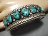Superlative Vintage Native American Navajo Turquoise Sterling Silver Naitve American Bracelet-Nativo Arts
