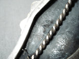 Stunning Vintage Native American Navajo Old Kingman Turquoise Sterling Silver Bracelet-Nativo Arts