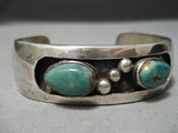Superior Vintage Native American Navajo Royston Turquoise Sterling Silver Bracelet Old-Nativo Arts