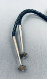 Breathtaking Vintage Native American Navajo Sleeping Beauty Turquoise Sterling Silver Bolo Tie-Nativo Arts