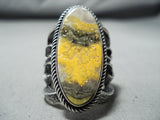 Expressive Navajo Bumblebee Jasper Sterling Silver Ring Native American-Nativo Arts