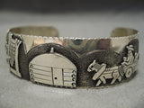 Marvelous Vintage Native American Navajo Textured Clouds Sterling Silver Bracelet-Nativo Arts