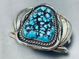 Seafoam Turquoise Vintage Native American Navajo Sterling Silver Bracelet-Nativo Arts