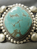 One Of Best Vintage Native American Navajo Ricky Martinez Turquoise Sterling Silver Bracelet-Nativo Arts