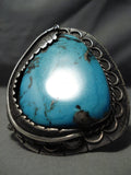 Best Vintage Native American Navajo Teardrop Blue Diamond Turquoise Sterling Silver Bracelet-Nativo Arts
